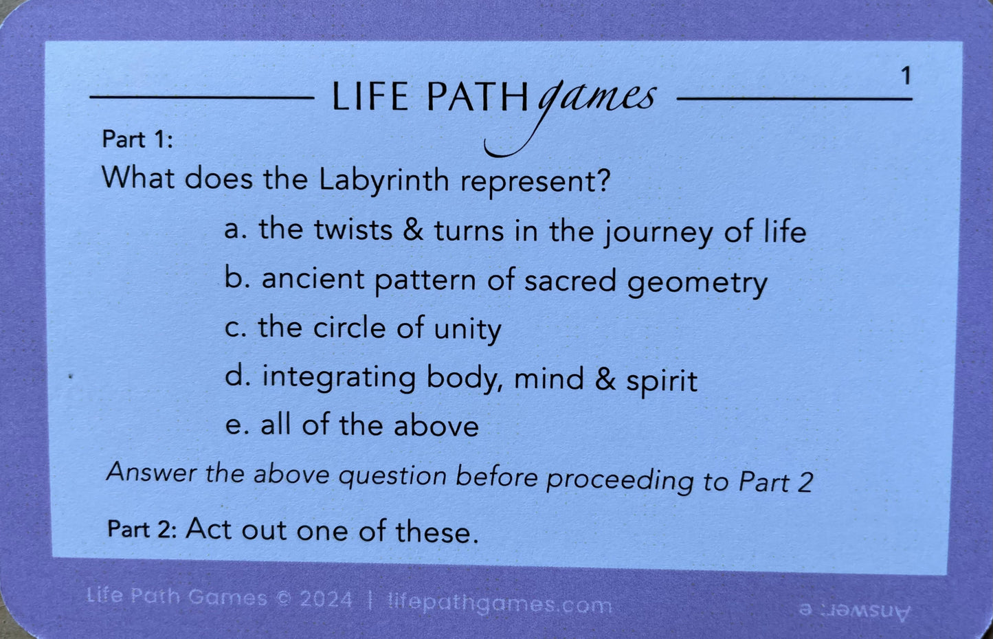 Life Path Card Game